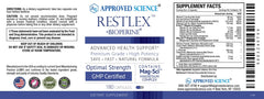 Approved Science Restlex packaging box signals a two-bottle supply.