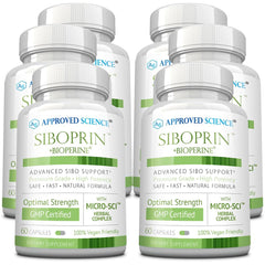 Approved Science Siboprin bottle showing gut balance support in the label area.
