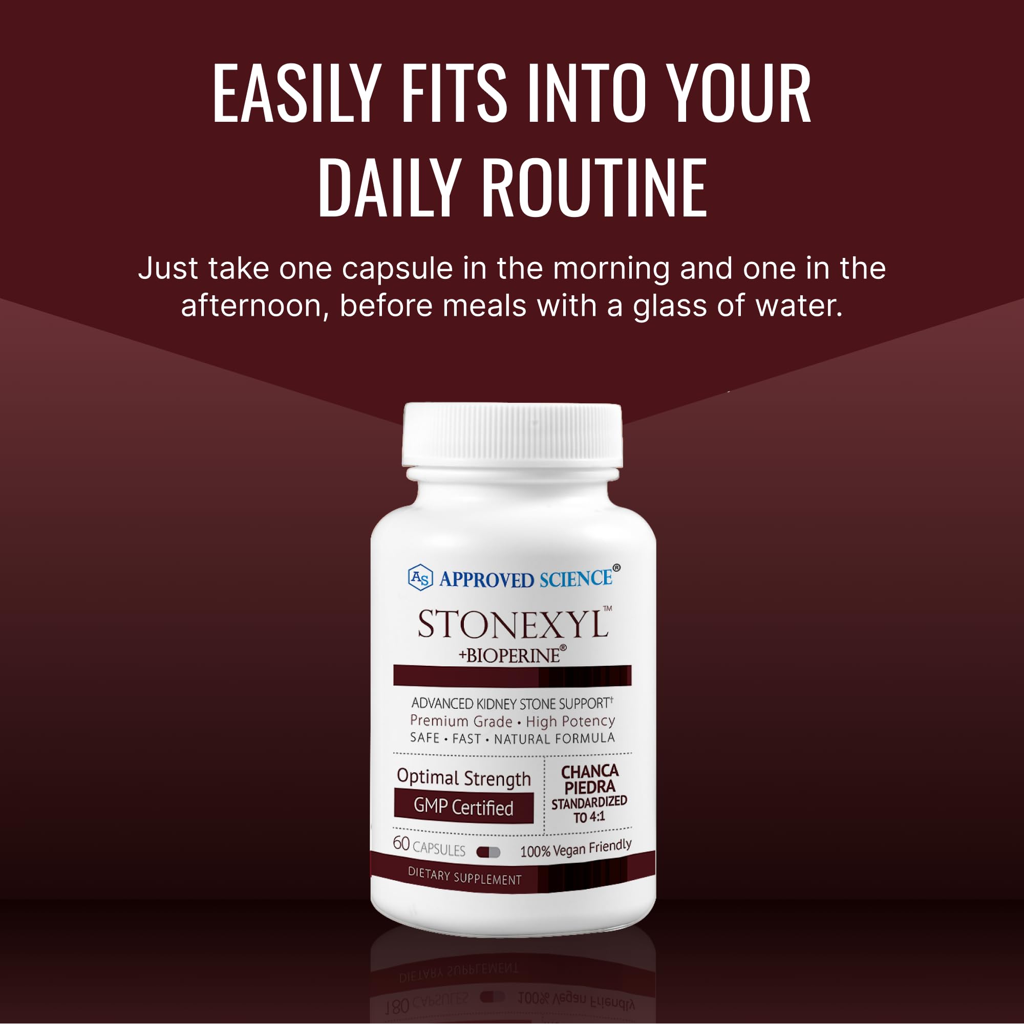 Approved Science Stonexyl daily use scene for wellness routine.