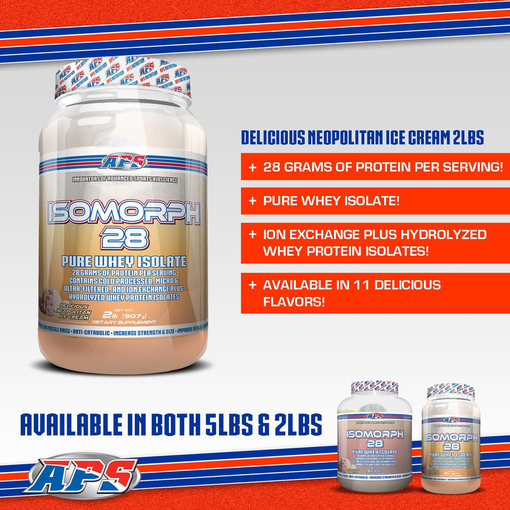 APS Nutrition Isomorph 28 Whey Powder – Neapolitan Ice Cream, 2 lb ...