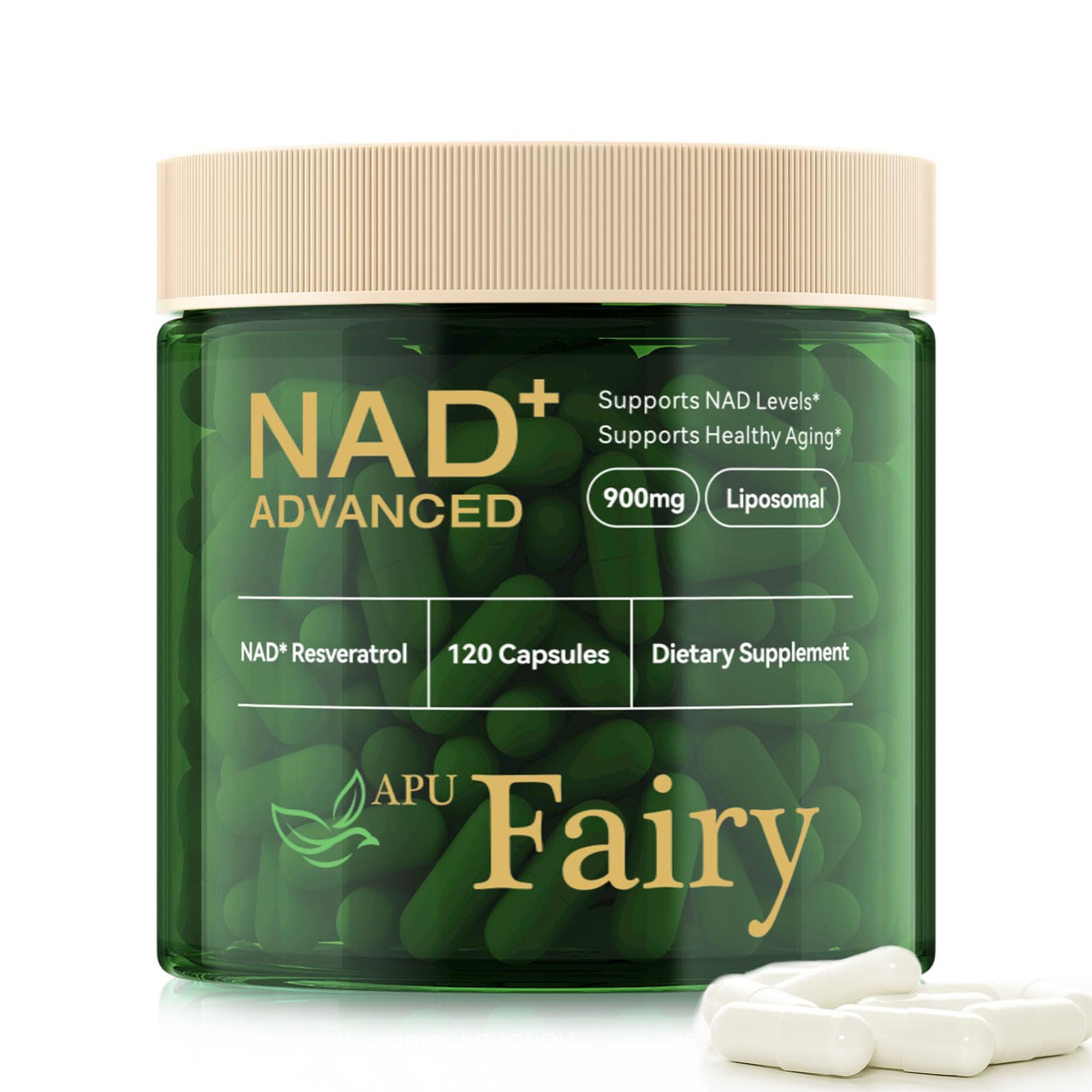 APU.FAIRY NAD bottle 120; supports cellular energy.