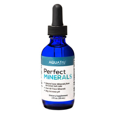 AquaTru Perfect Minerals bottle pour demonstrating mineral enriched water for hydration.