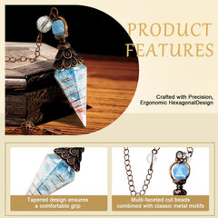 Aquamarine pendulum encased in resin for durable, balanced swings.