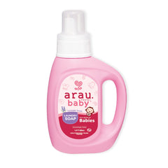 Arau Baby lavender cap measure showing dosing for easy baby wash.