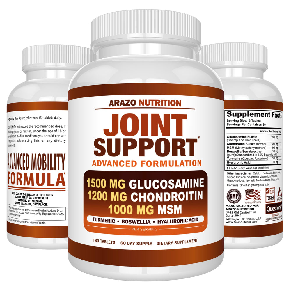 Arazo Nutrition back-label with dosage guidance for potential daily use