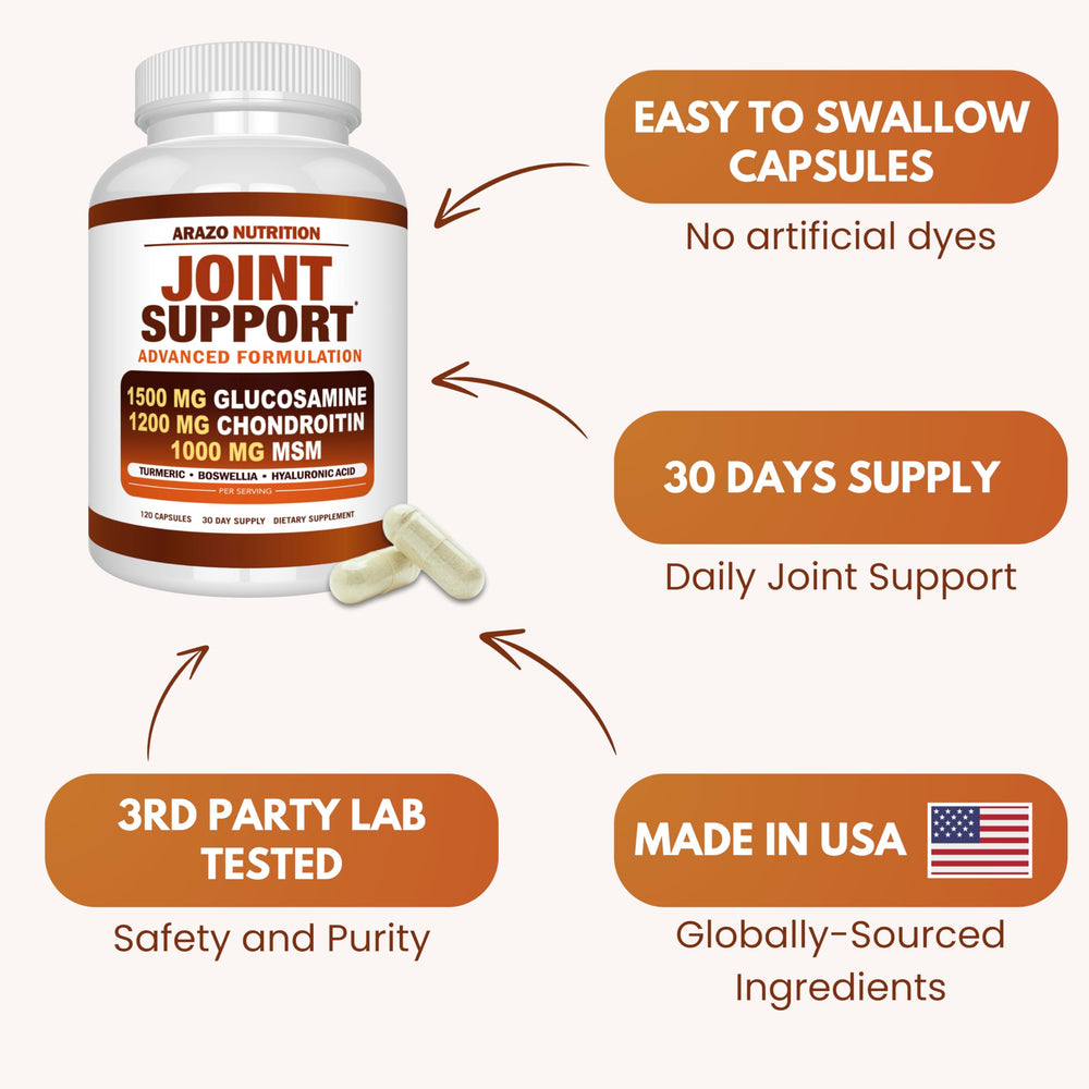 Arazo Nutrition bone knee back hip joint capsules pack for active lifestyles.