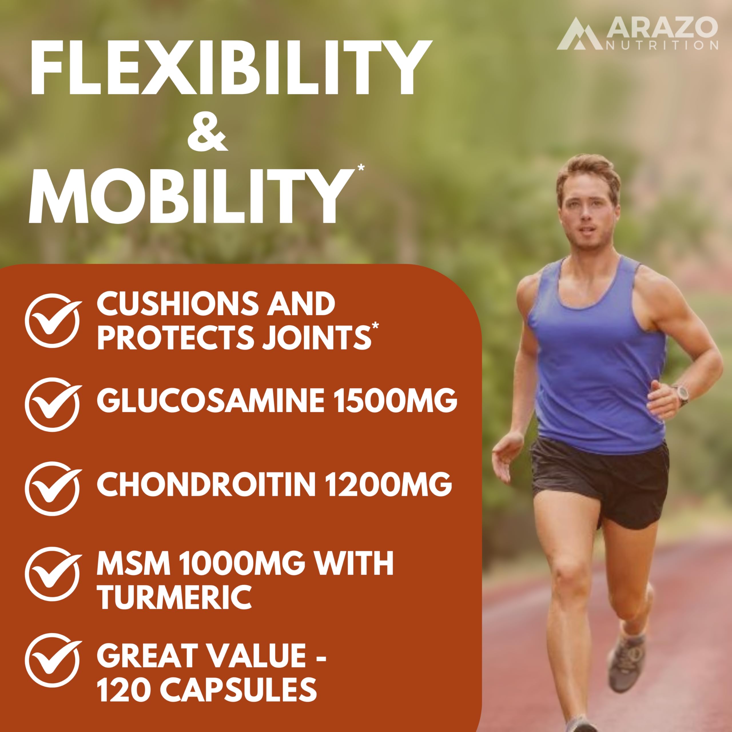 Arazo Nutrition joint-support capsules closeup for daily use and mobility.