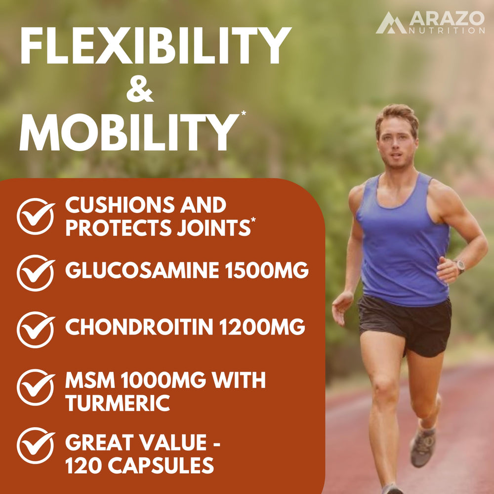 Arazo Nutrition joint-support capsules closeup for daily use and mobility.