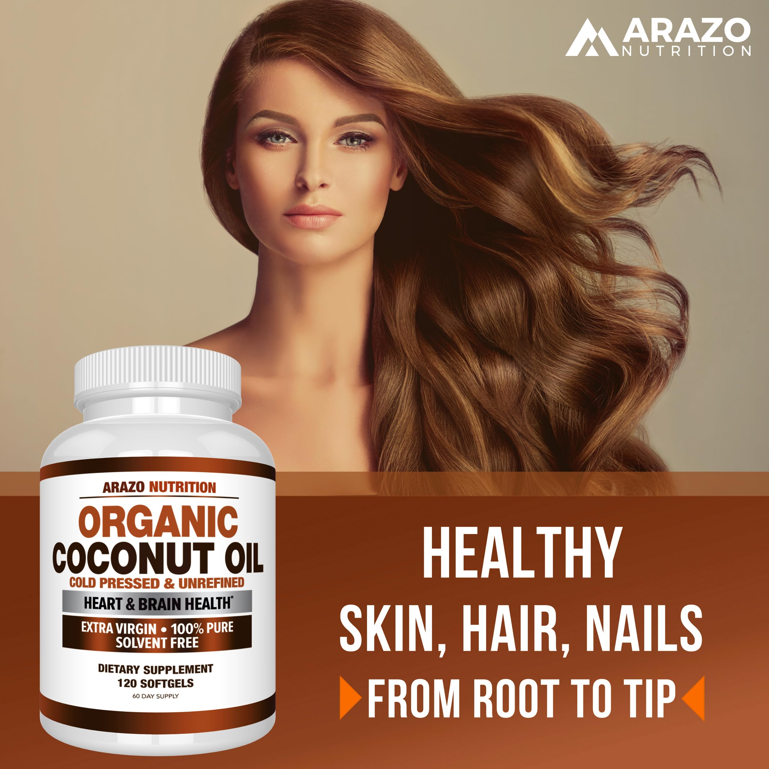 Arazo Nutrition coconut oil close-up showing natural creamy texture and purity.