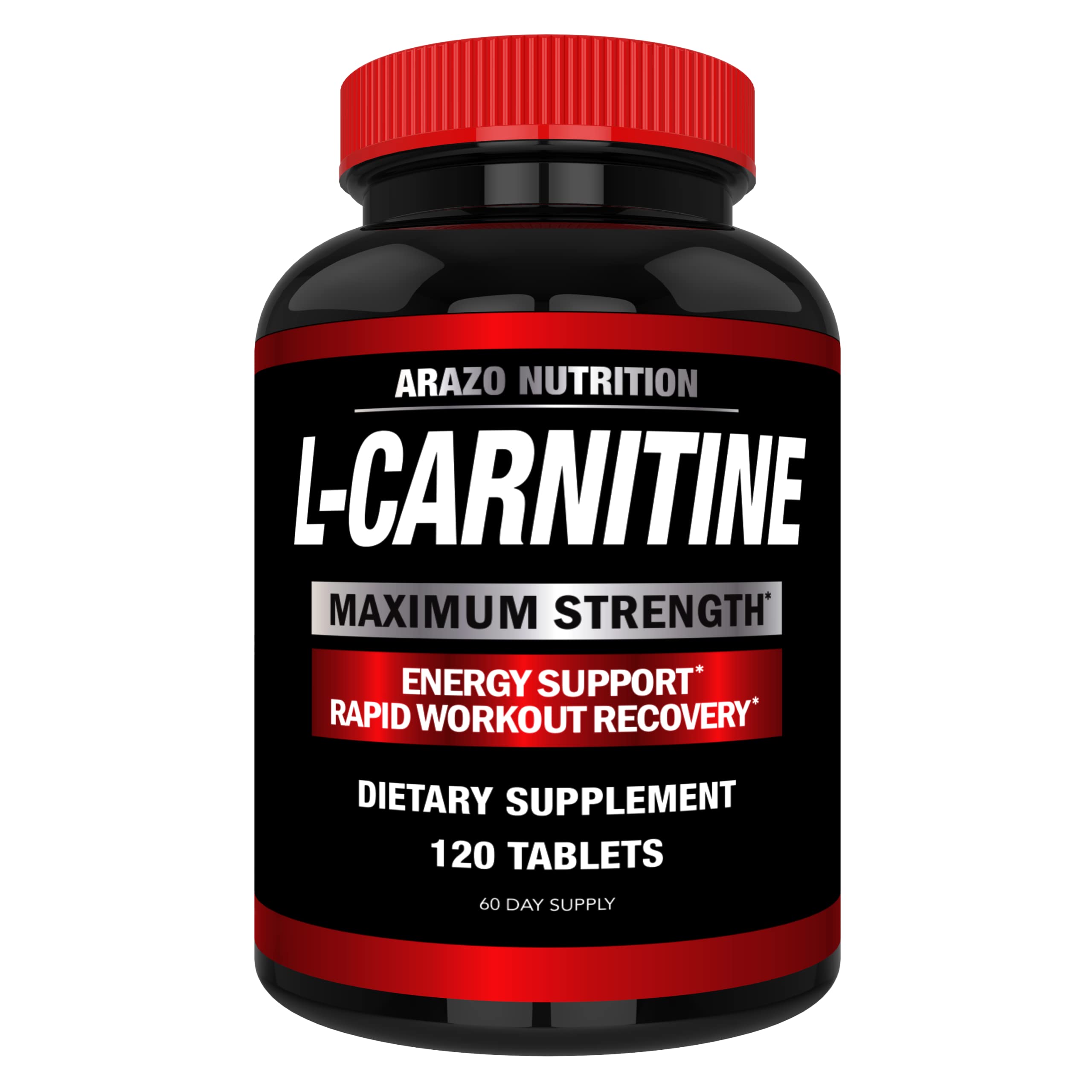 Arazo Nutrition Super Strength L-Carnitine bottle for metabolic support during workouts.