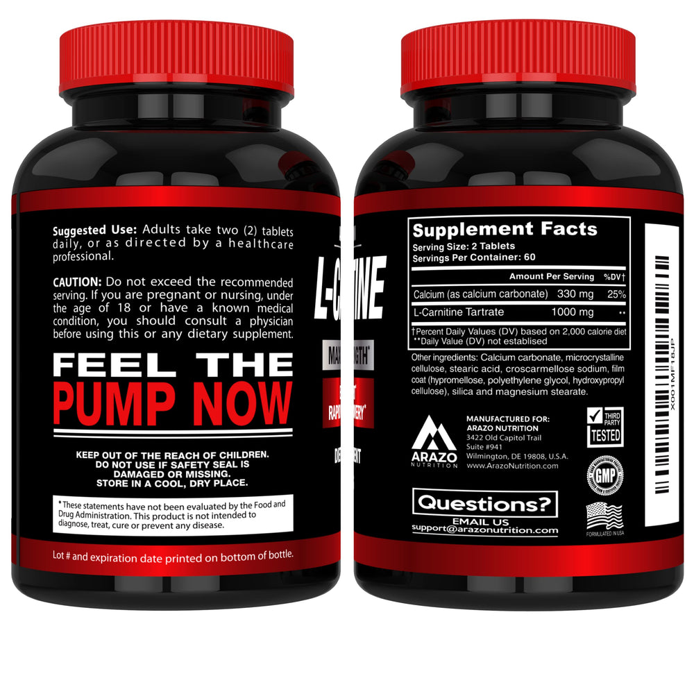 Serving scoop of Arazo Nutrition L-Carnitine ready to fuel training sessions.