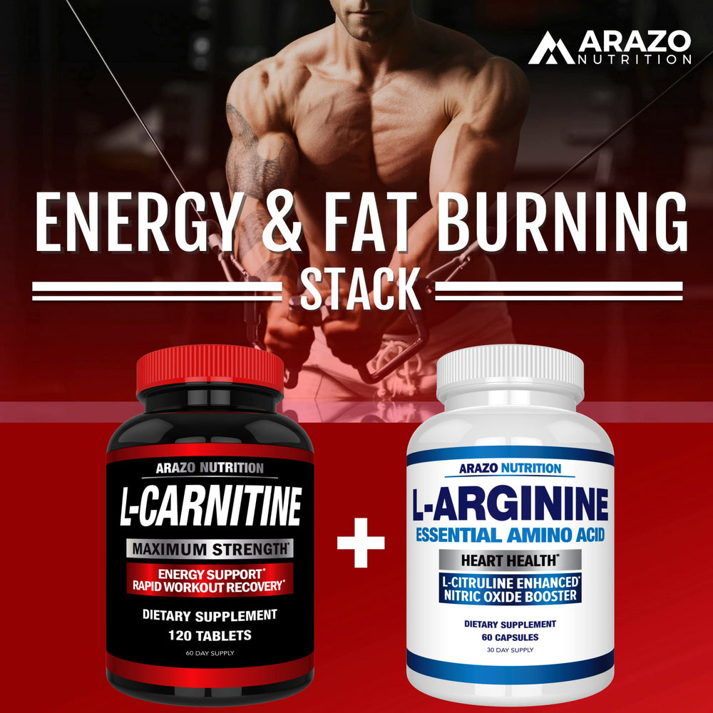 Active gym scene with Arazo L-Carnitine emphasizing stamina and quicker recovery.