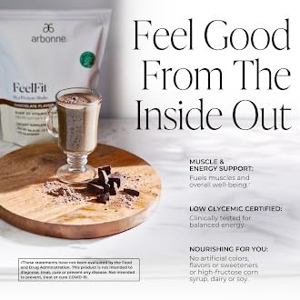Arbonne Feelfit pea protein shake chocolate mixing bottle—on-the-go protein source.