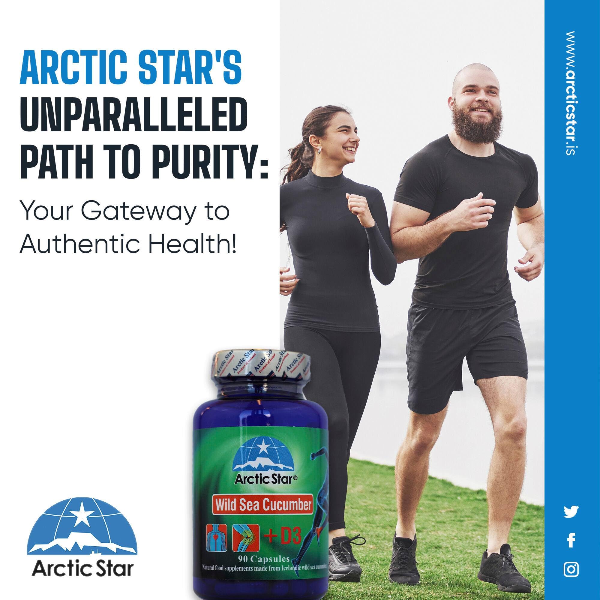 Arctic Star packaging highlights sustainable, compact bottle design.