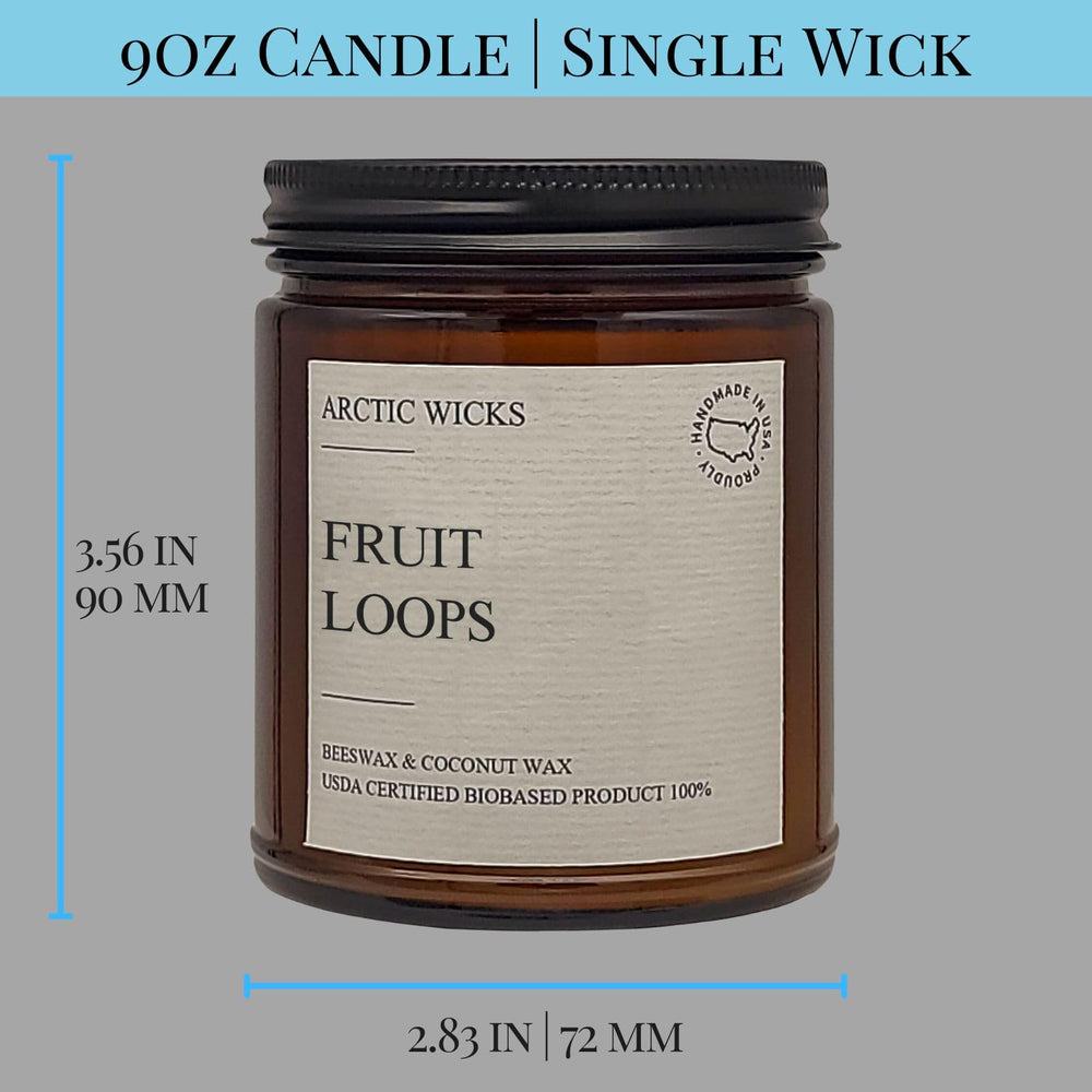 Arctic Wicks candle with beeswax-coated wick for premium quality in amber glow.