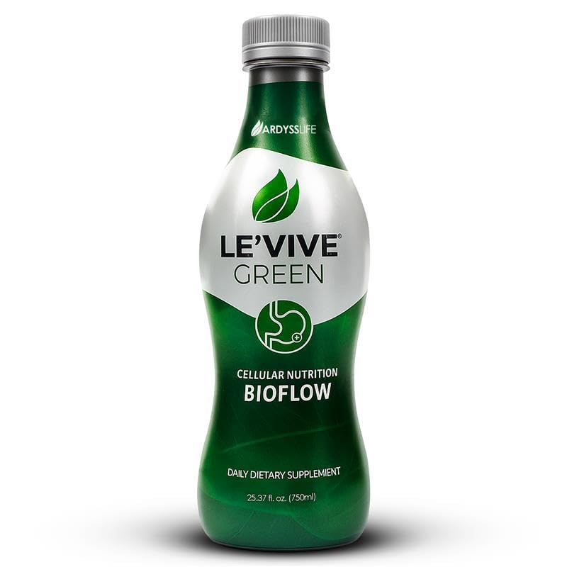 Ardyss Le’Vive Green Life bottle front shows premium aloe blend for daily wellness.