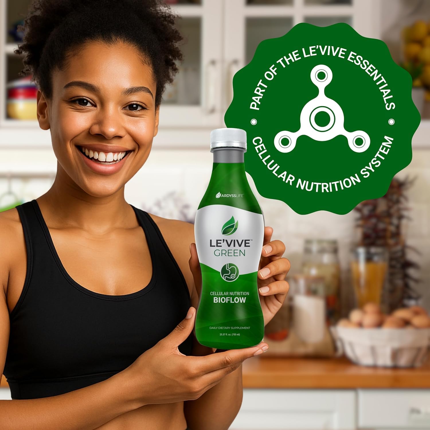 Ardyss Le’Vive Green Life pomegranate noni extracts highlight digestive support.