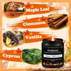 Aredenua Autumn Leaves candle wick closeup for steady burn.