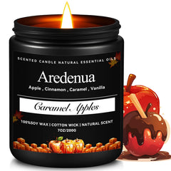 Aredenua Caramel Apples Candle packaging, ideal for holiday gifts.