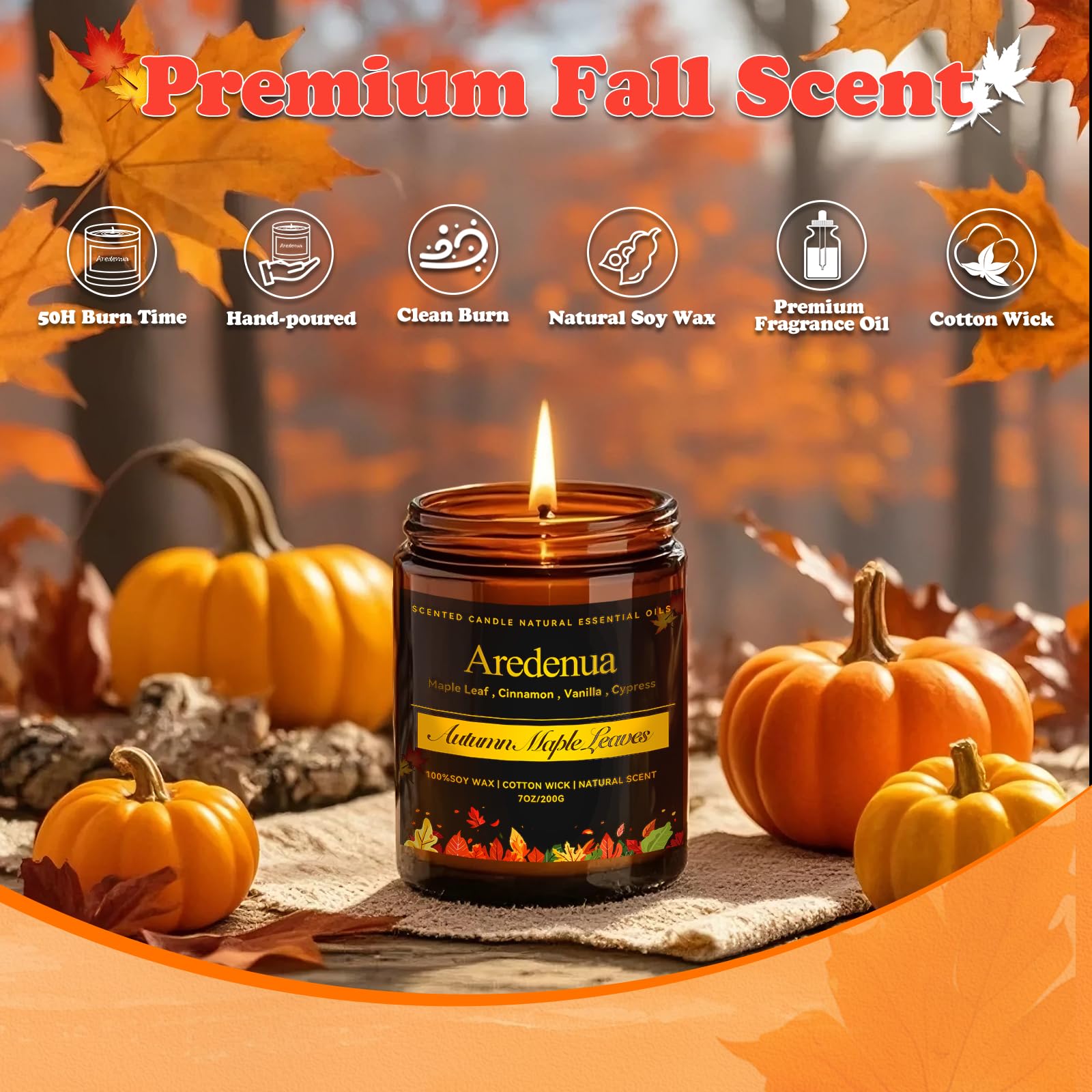 Aredenua candle adds festive glow to Christmas table decor.