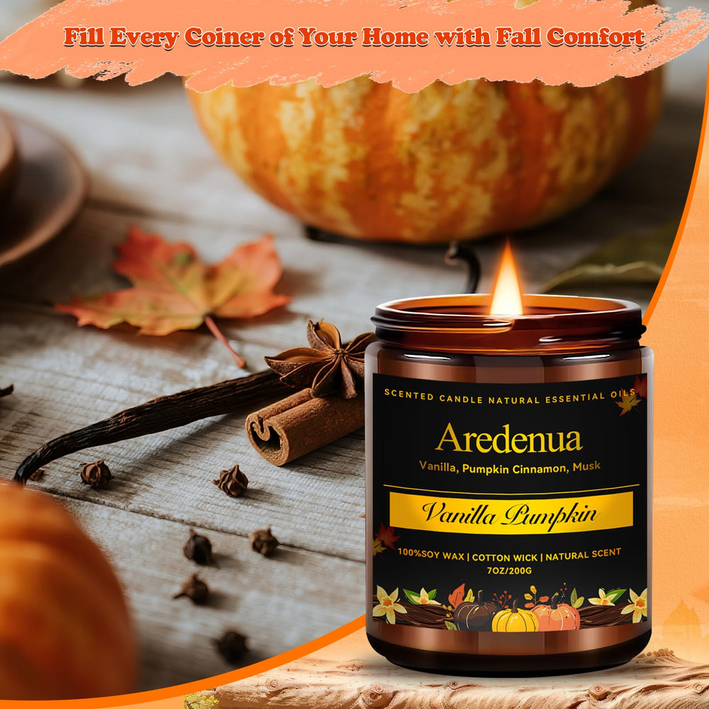 Aredenua cozy winter living room setup with candle enhances festive mood.