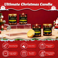 Aredenua holiday candles set fireplace scent evokes crackling hearth in cozy evenings.