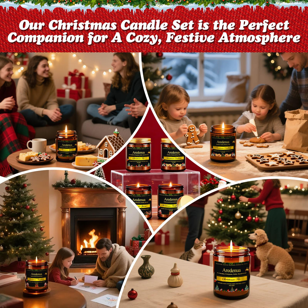 Aredenua holiday candles set gift box adds elegant presentation for gifting occasions.