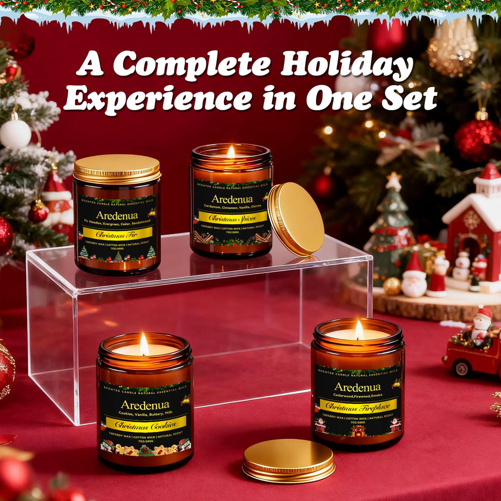 Aredenua holiday candles set hand-poured craftsmanship shown in small-batch quality.