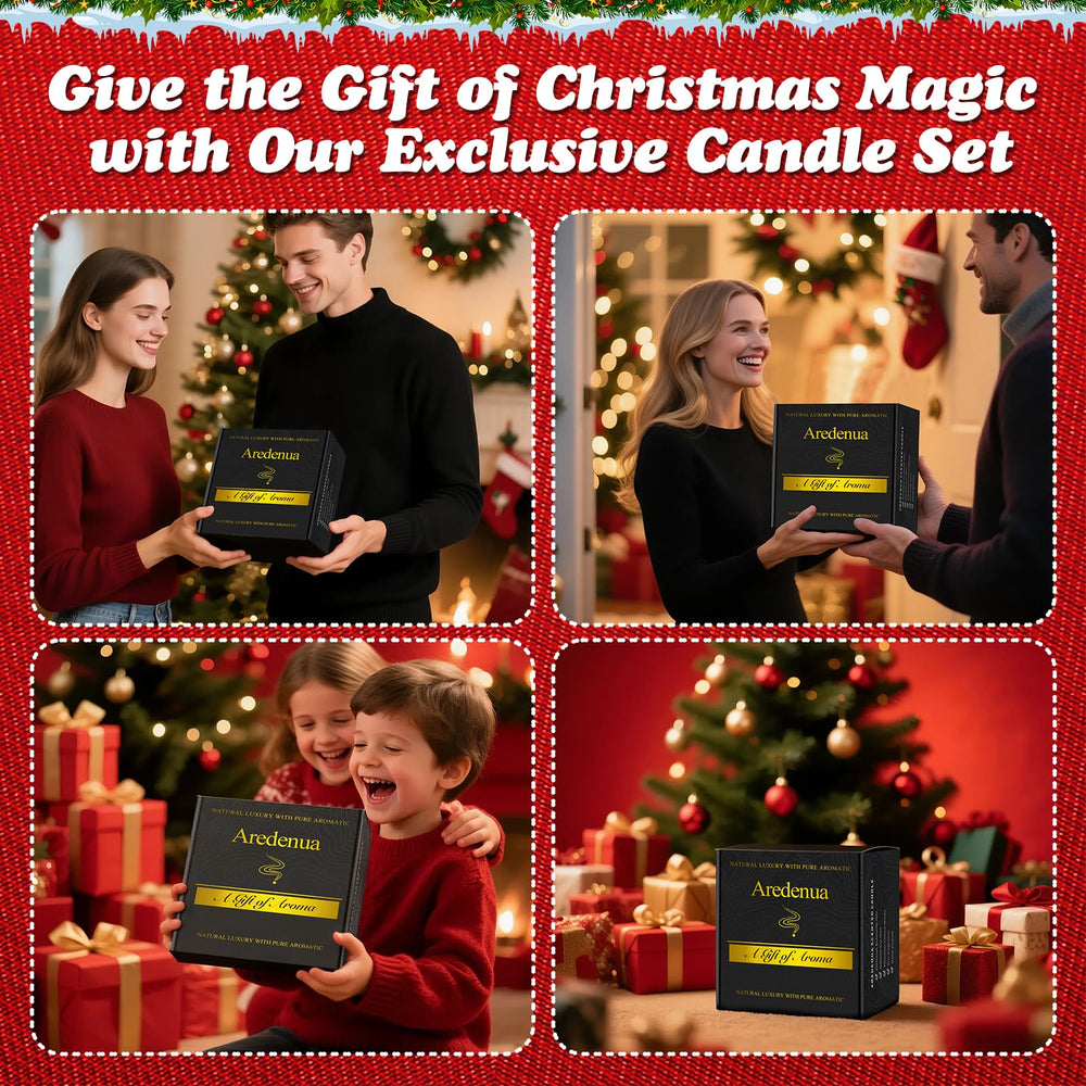 Aredenua holiday candles set long burn time over 50 hours for lasting ambiance.