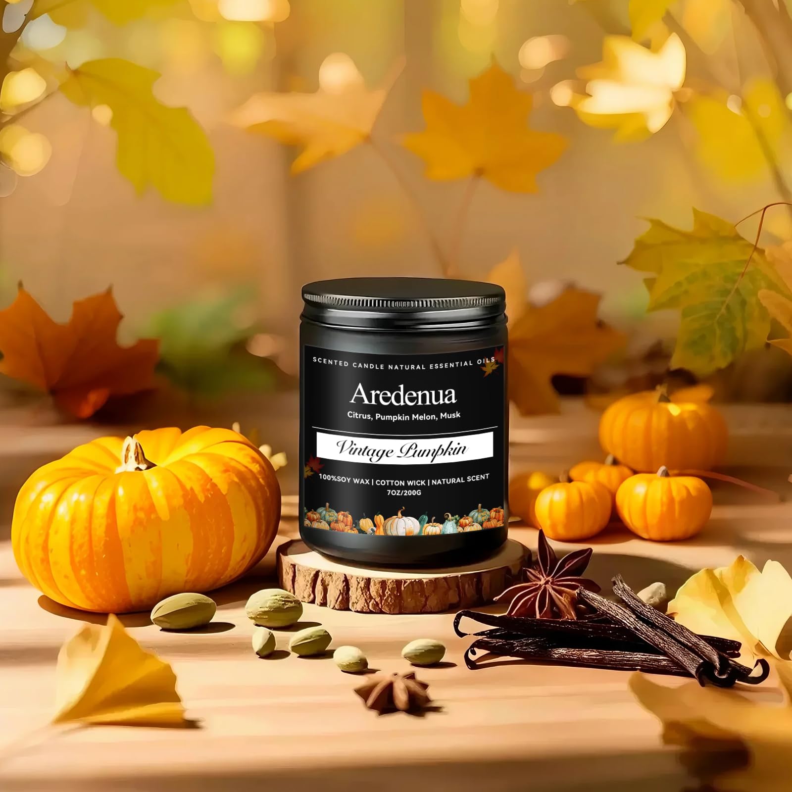 Aredenua Vintage Pumpkin Candle offering long burn for cozy evenings.