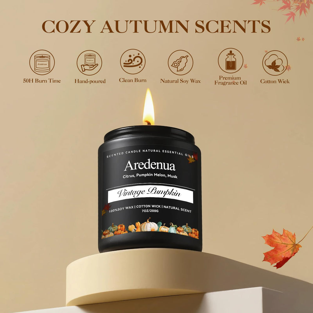Aredenua Vintage Pumpkin Candle uses non-toxic ingredients for safer ambience.