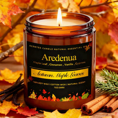 Aredenua warm leaf aroma candle enhances room ambience and winter mood.