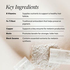 Arey Not Today Grey ingredients biotin vitamins — nourish hair roots.