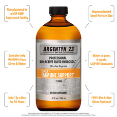 Argentyn 23 bottle closeup highlights purity and easy absorption potential