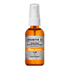 Argentyn 23 bottle front showing bio-active silver hydrosol for daily wellness.