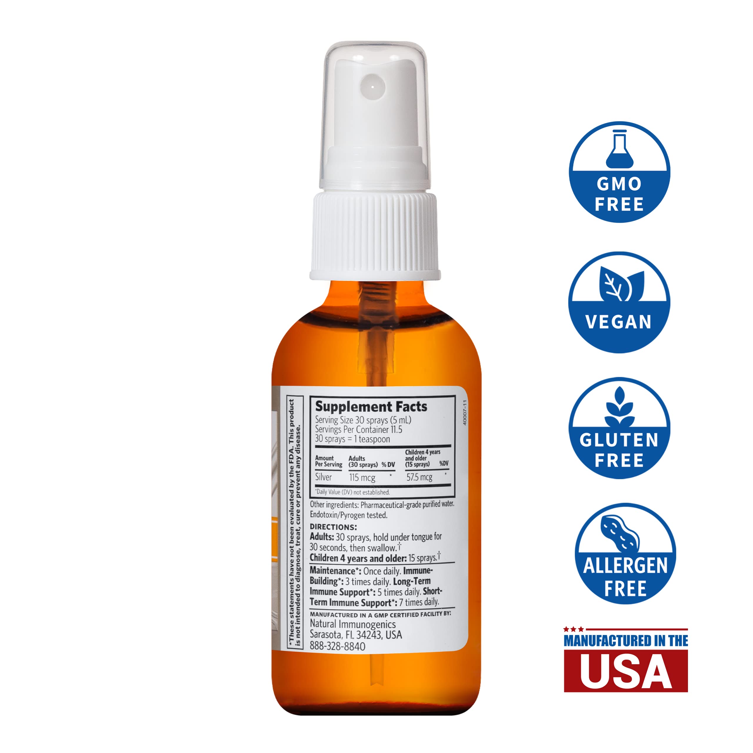 Argentyn 23 label close-up with dosing and safety information.