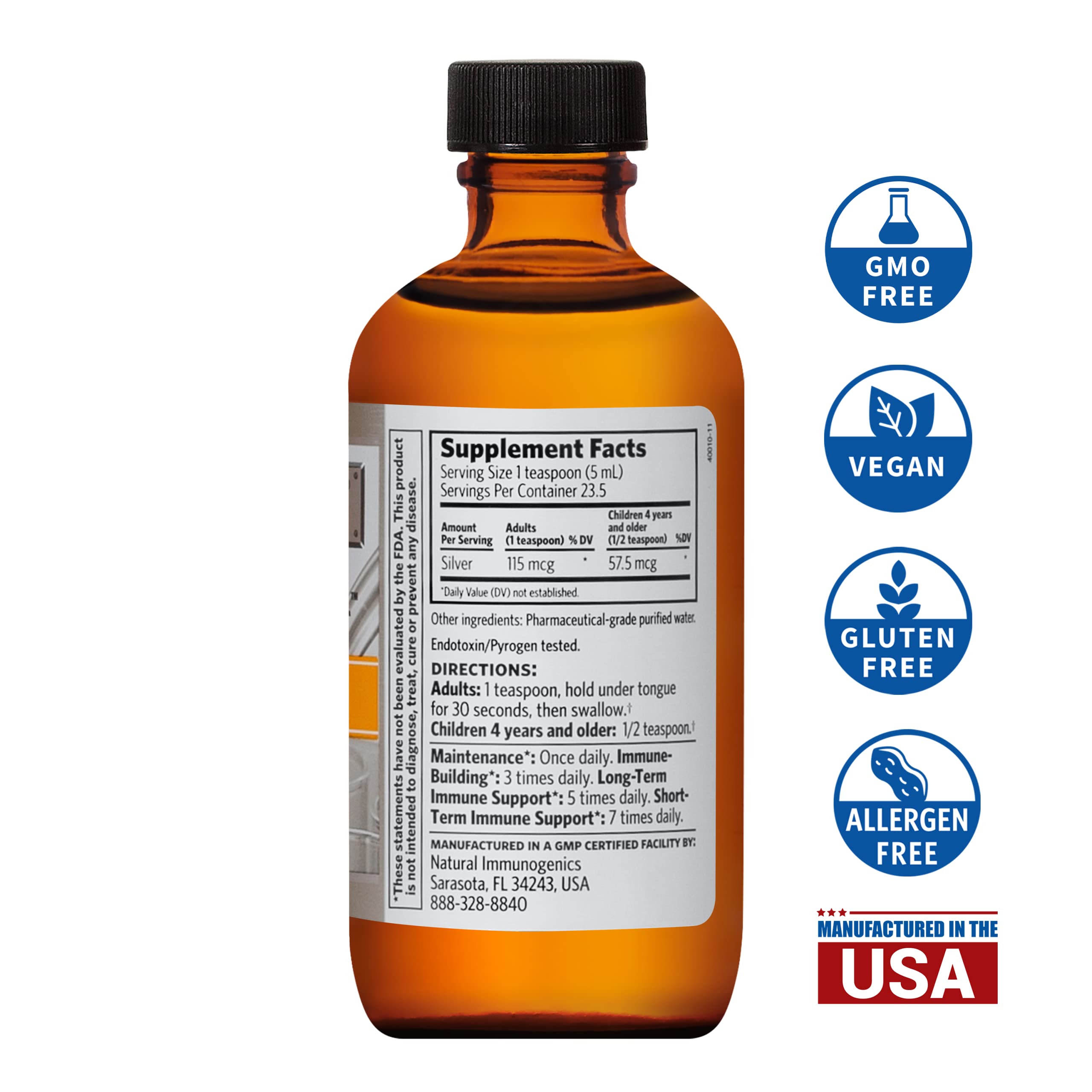 Argentyn 23 liquid twist top display emphasizes convenient, on-the-go immune support.