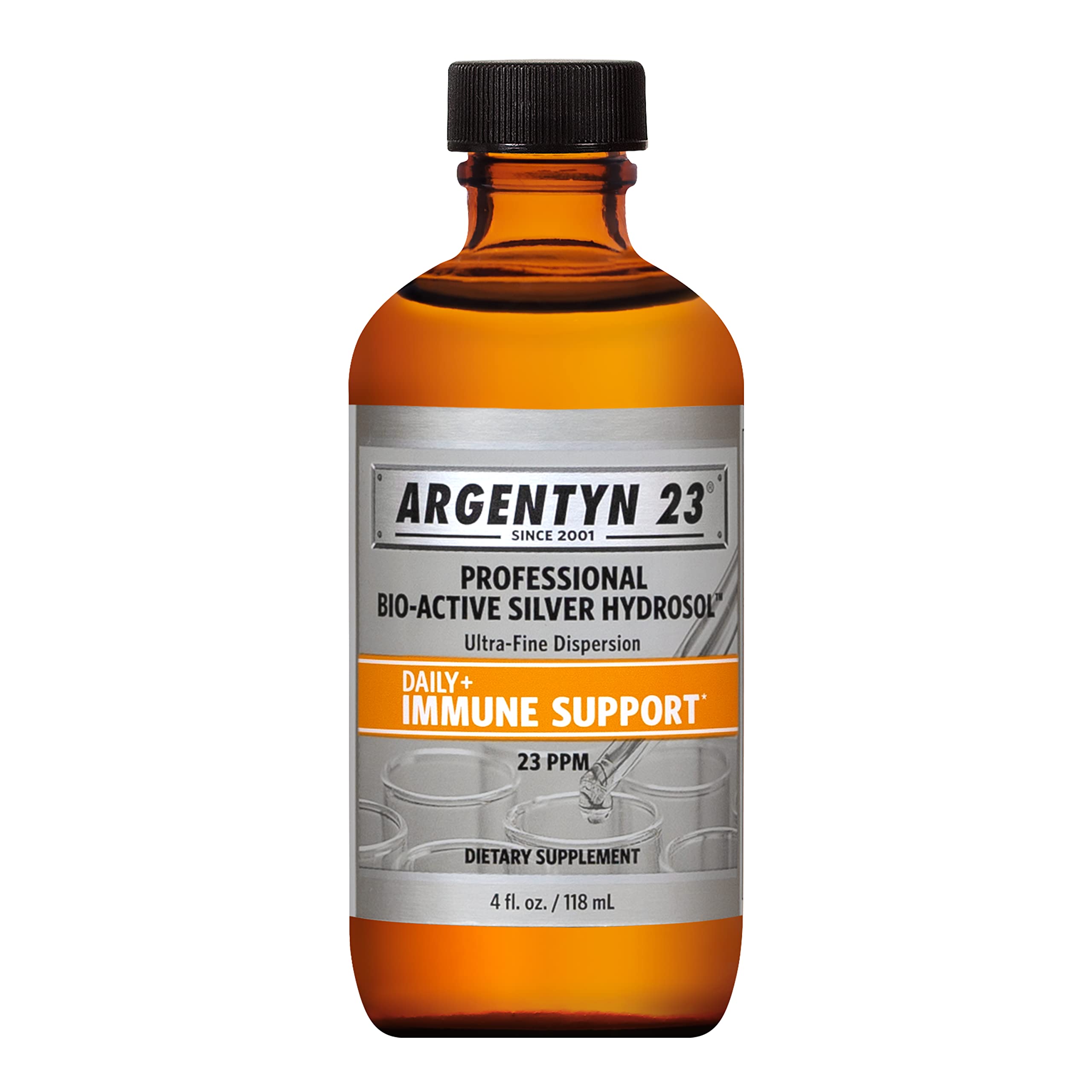 Argentyn 23 professional silver hydrosol bottle with twist-top for easy dosing