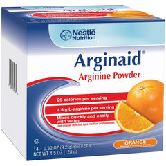 Arginaid arginine powder being measured for easy daily supplementation.