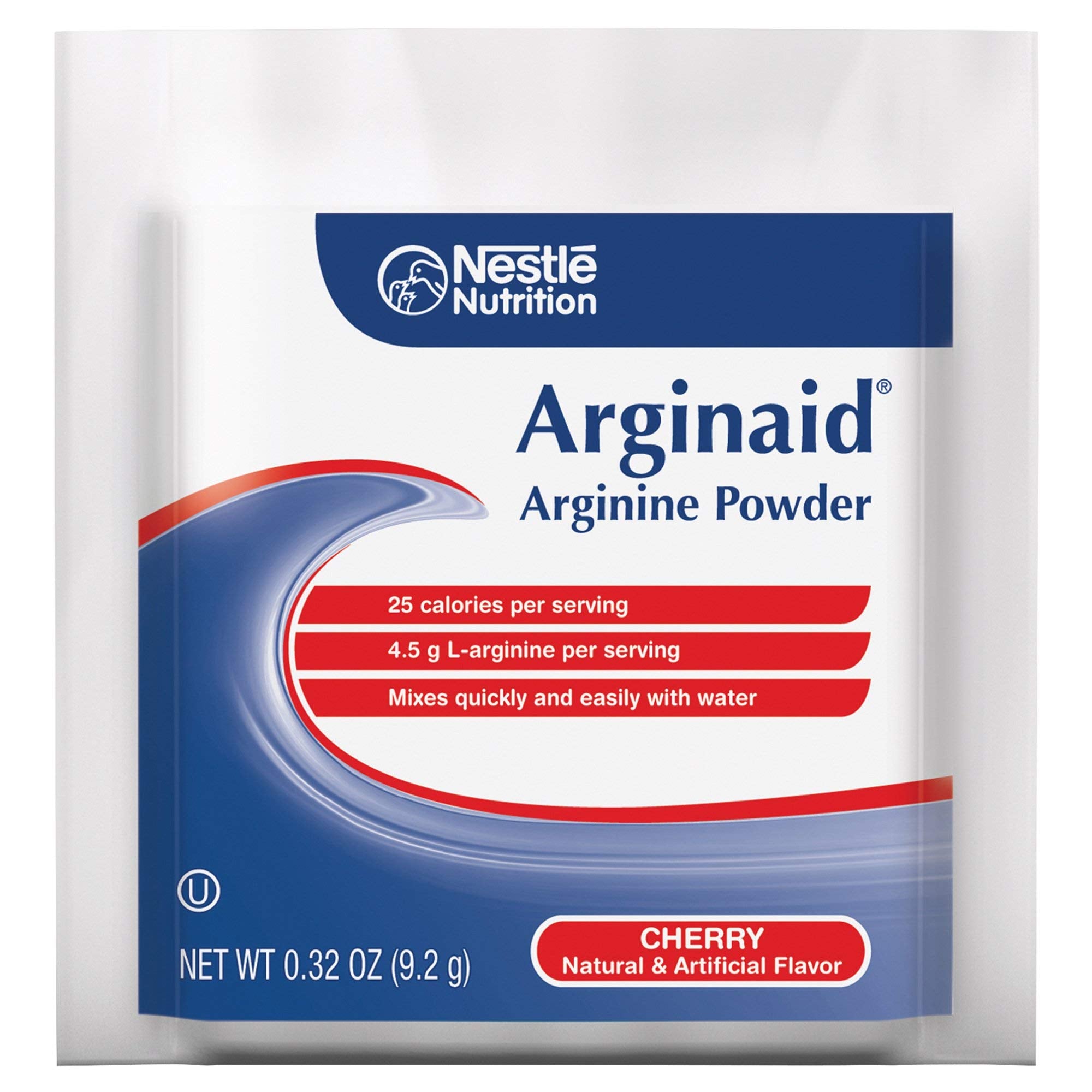 Arginaid Cherry being stirred into a glass for a smooth, convenient drink.