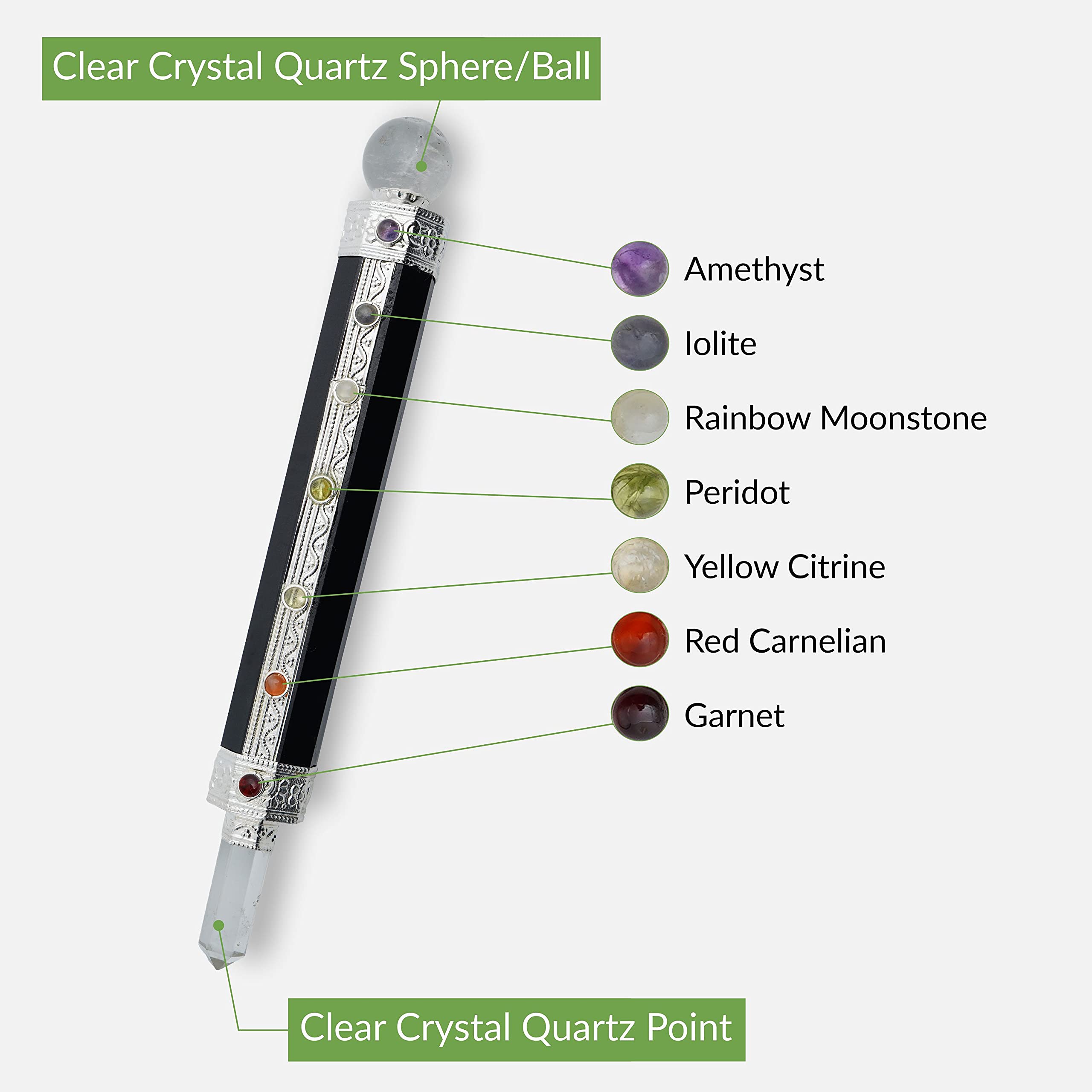 ARHAM CRYSTAL 6-inch wand ready for Reiki and meditation