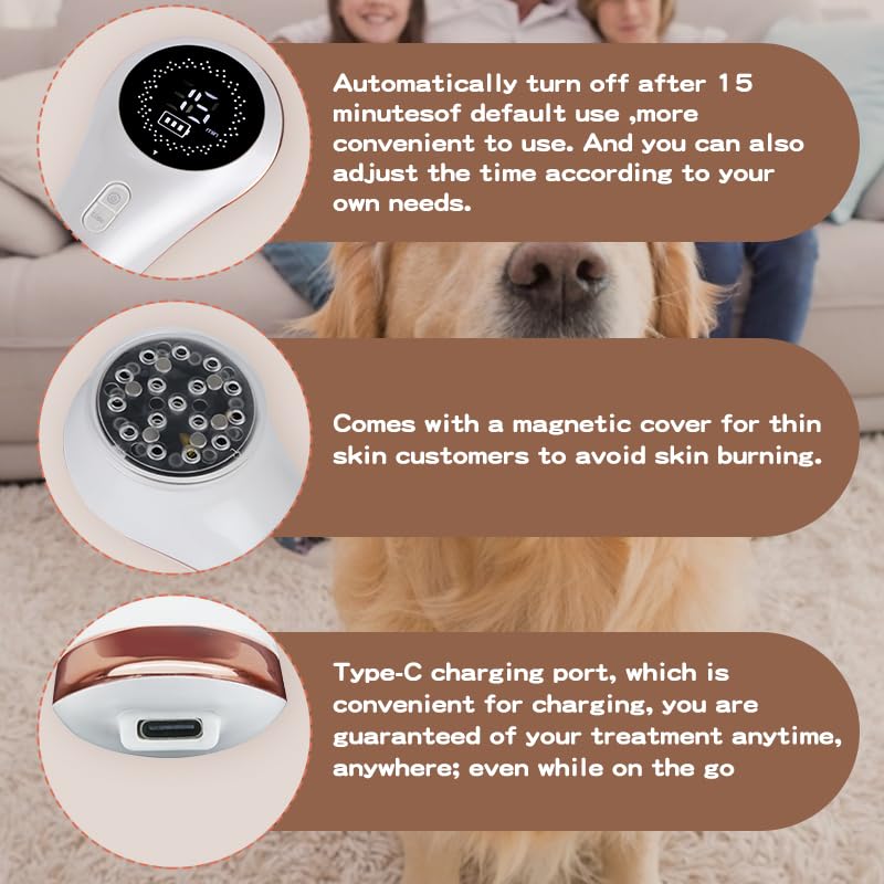 Ariysah portable home use LLLT device for pet therapy sessions.