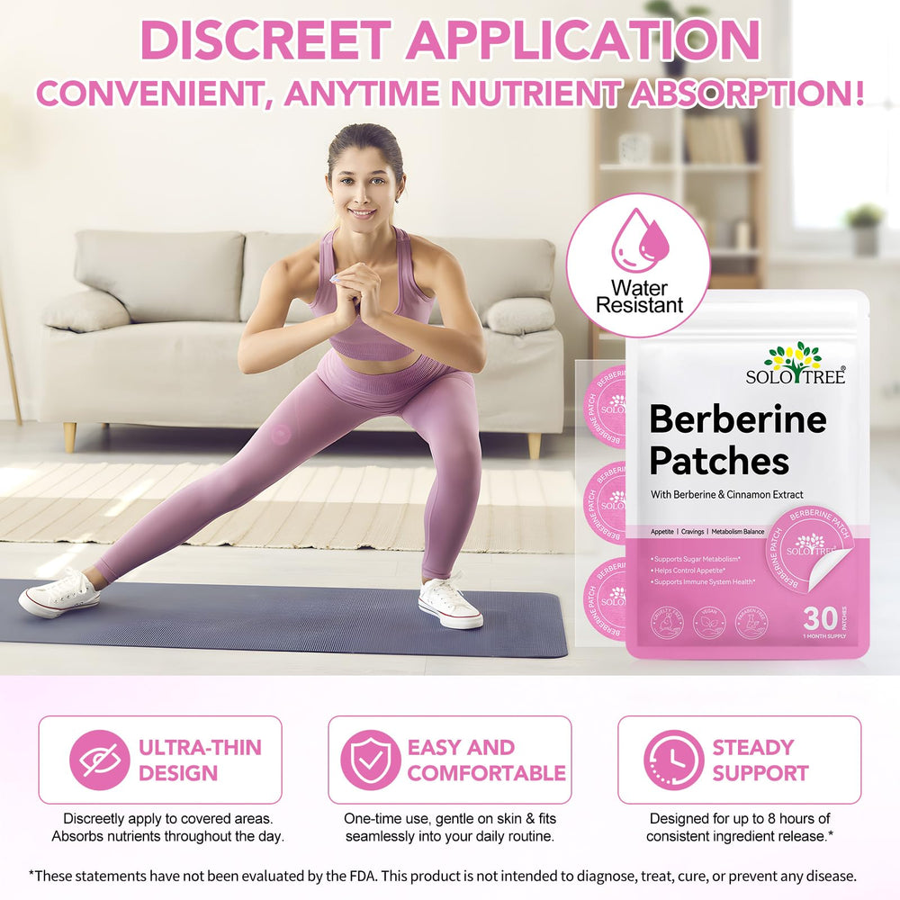 Arkture berberine patches waterproof adhesive withstand workouts and sweat.