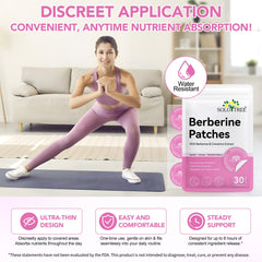 Arkture berberine patches waterproof adhesive withstand workouts and sweat.