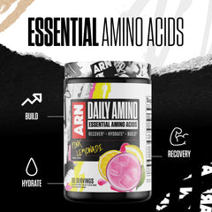 Arms Race ARN Daily Amino dissolves in water for quick hydration.