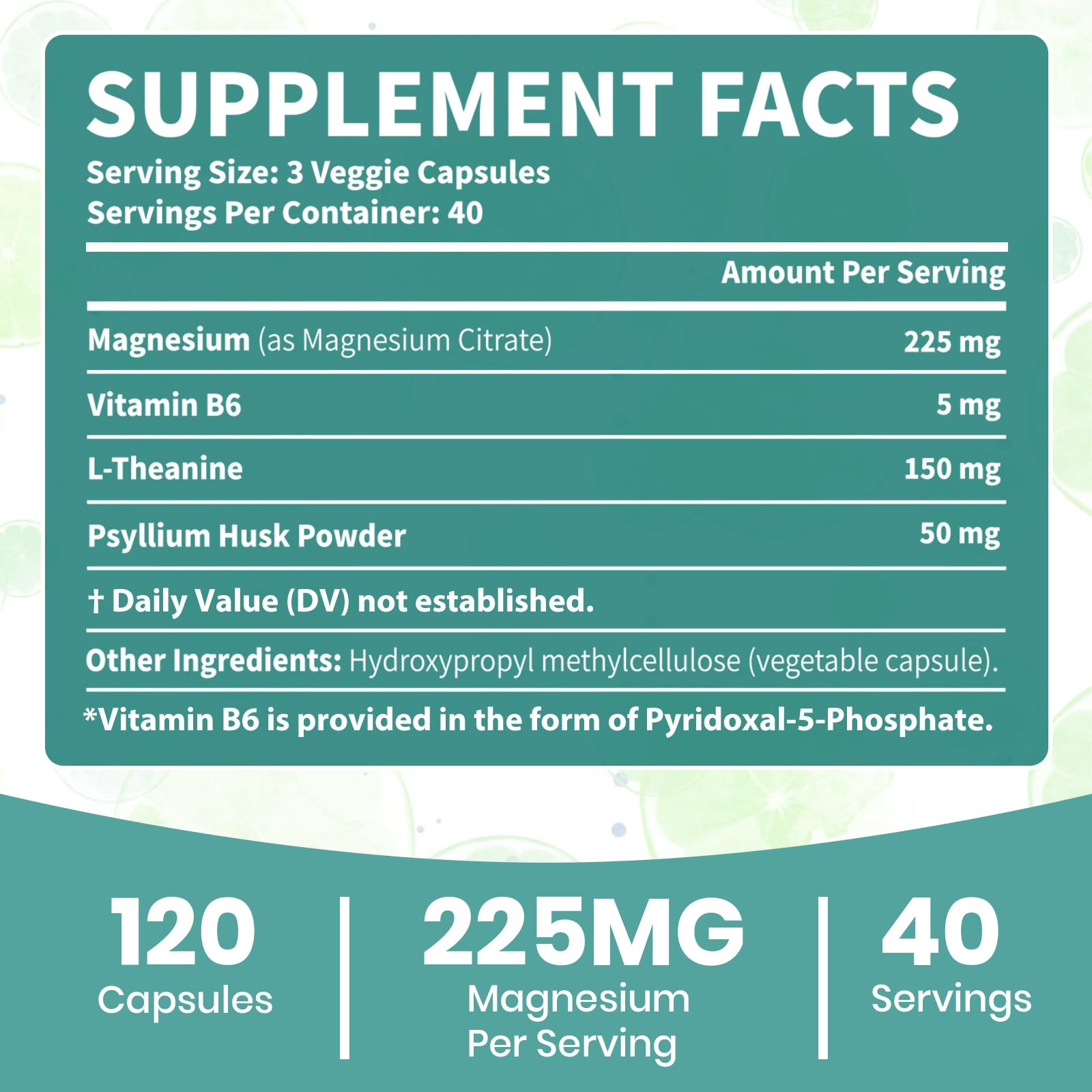 Arofum magnesium citrate capsules label closeup highlighting vegan formula.