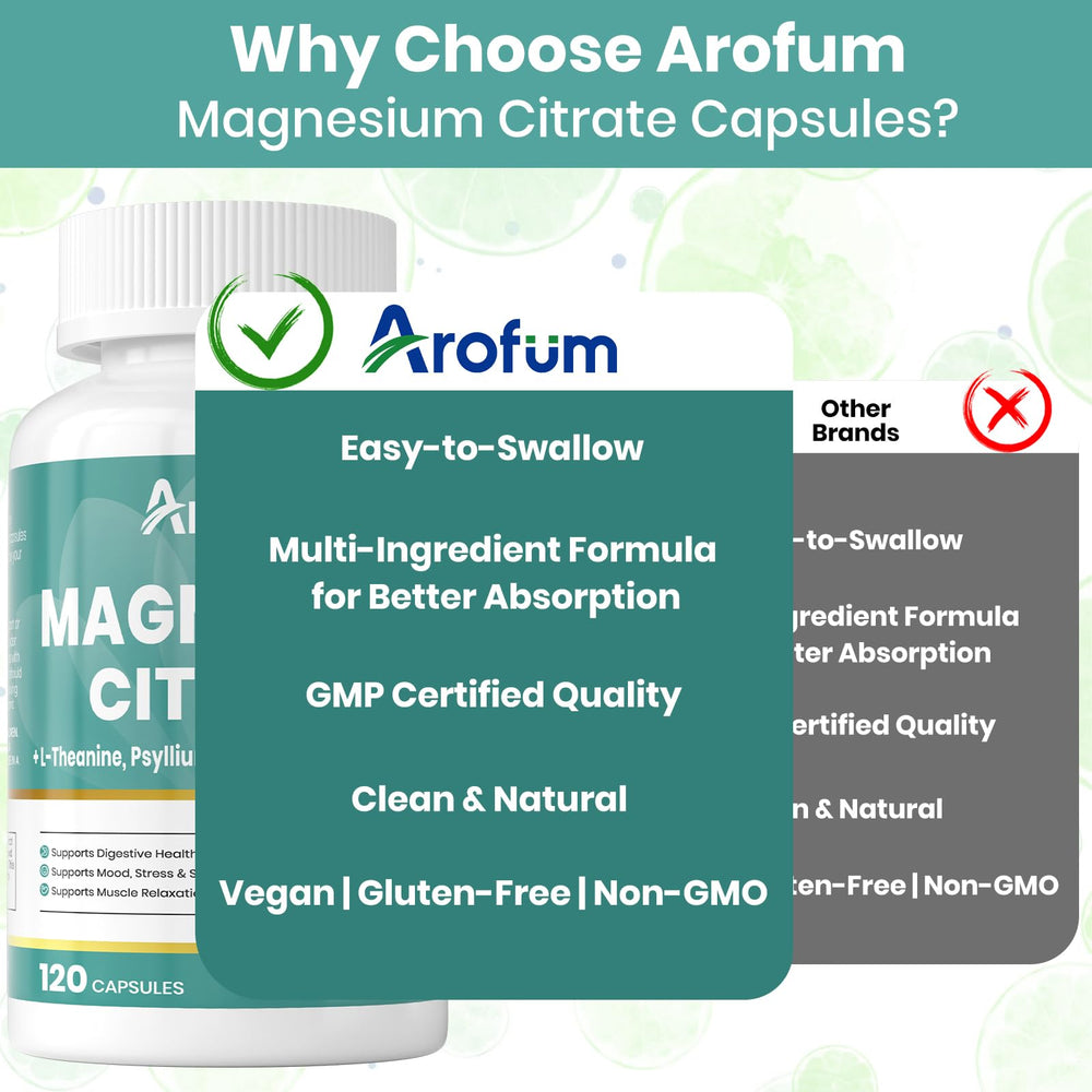 Arofum packaging and bottle highlighting vegan non-GMO quality.