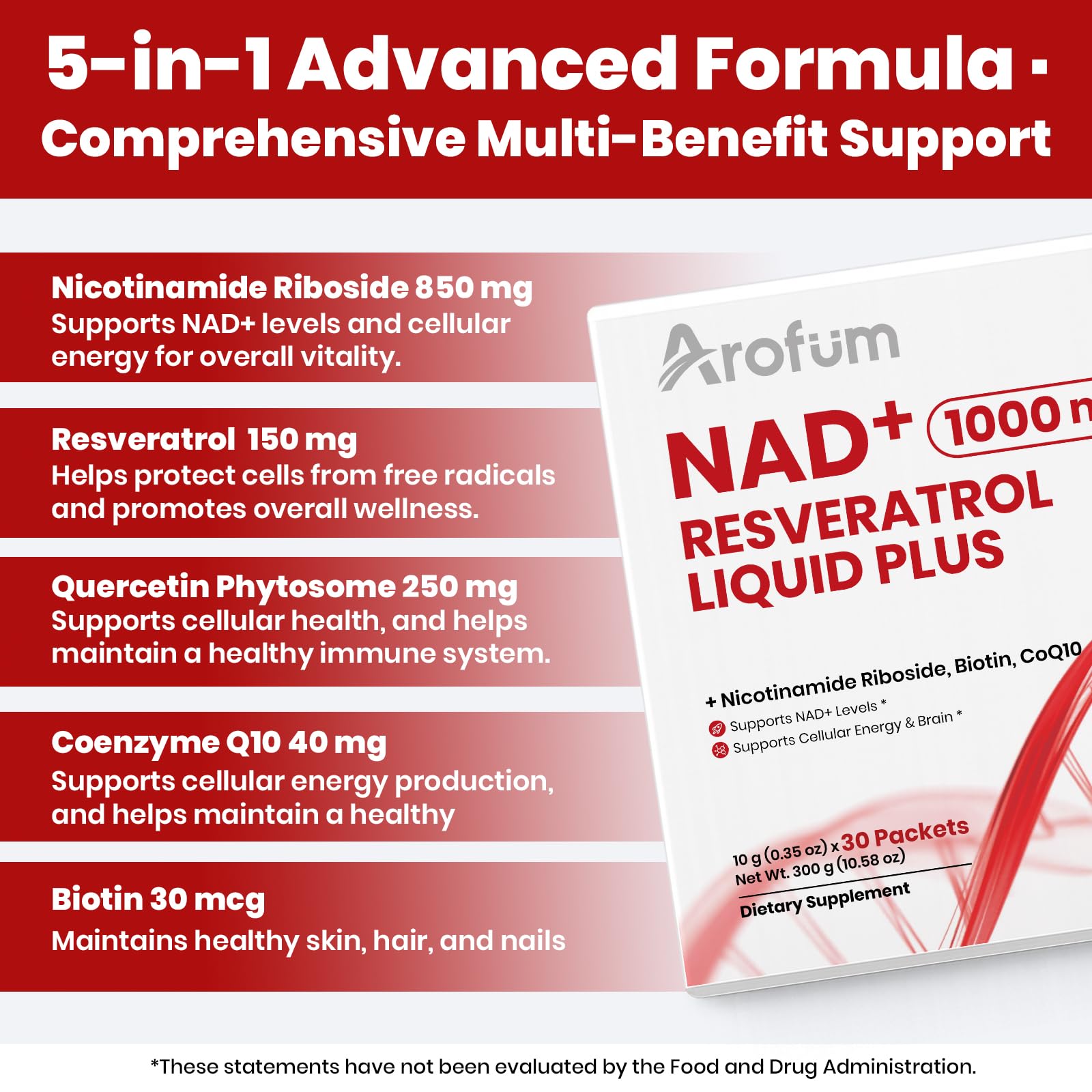Arofum NAD liquid packets enable a simple on-the-go routine