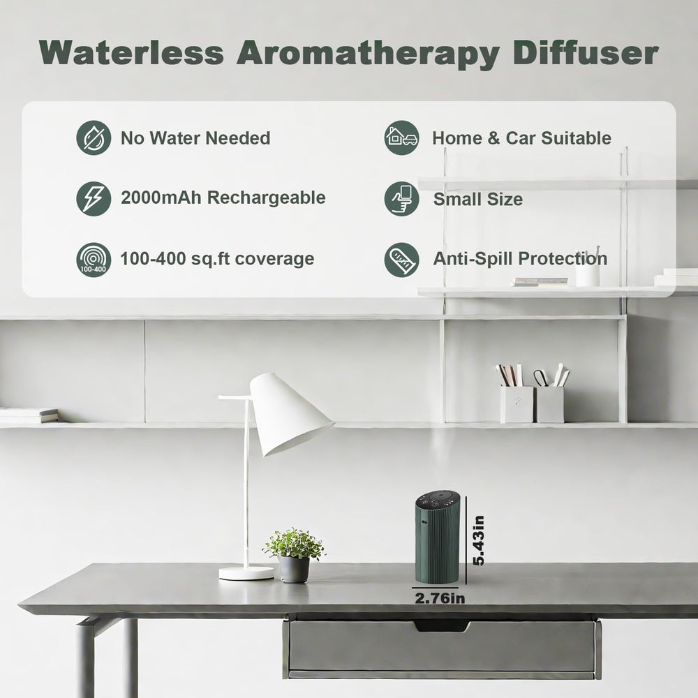 Aroma Diary waterless diffuser with 4 timer settings for flexible scheduling.
