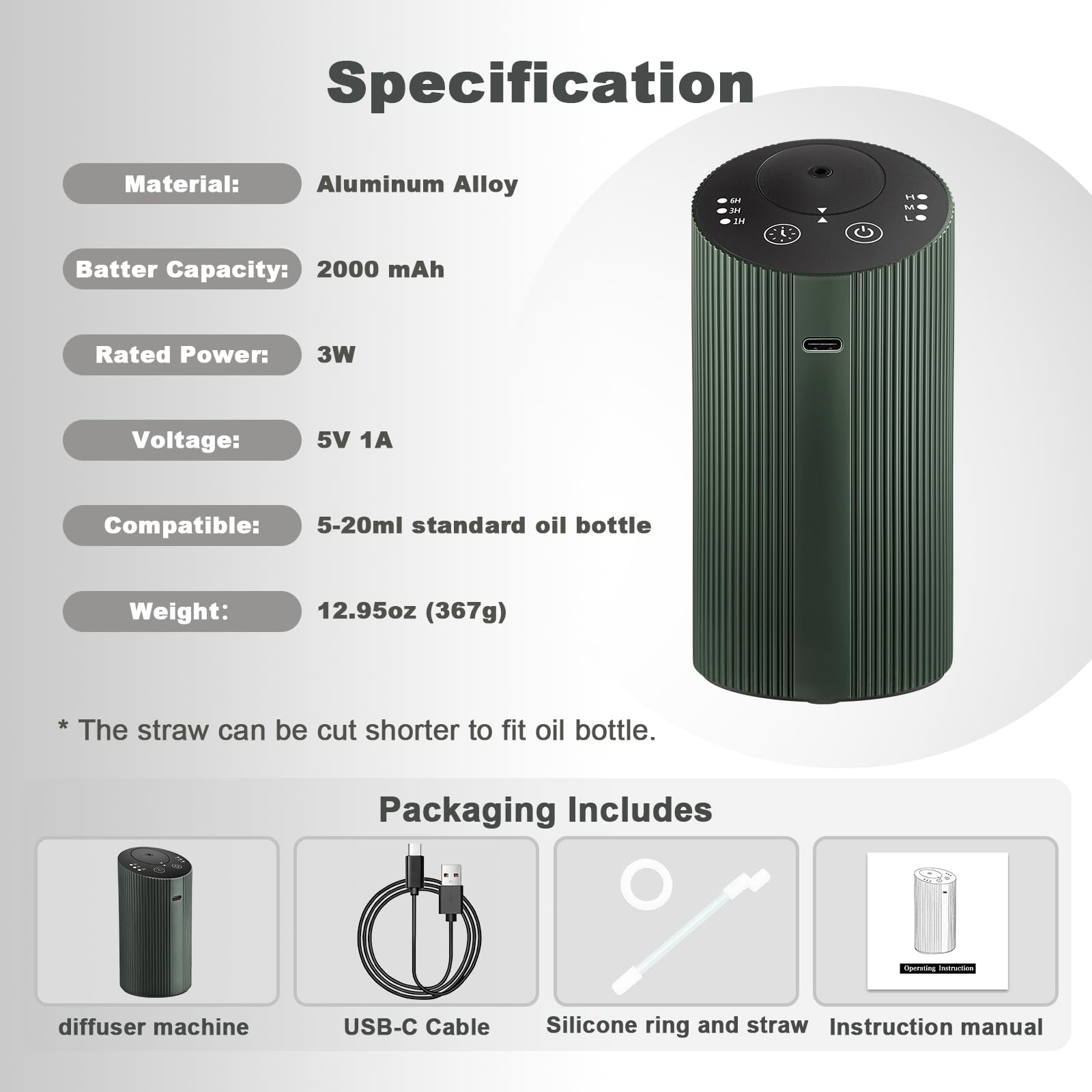 Aroma Diary aluminum alloy body resists oil and cleans easily.
